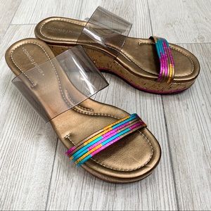 DONALD J PLINER Sabrina CORK WEDGE SANDALS